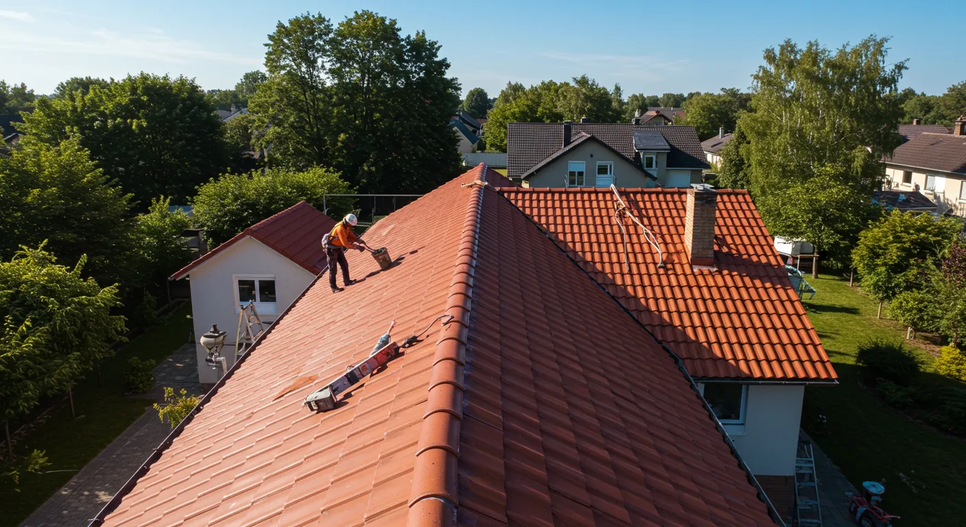 Telhado depois da lavagem e pintura